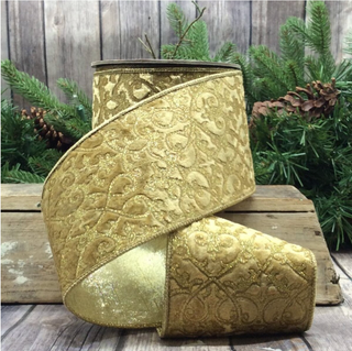 Gold Velvet Treillage Ribbon