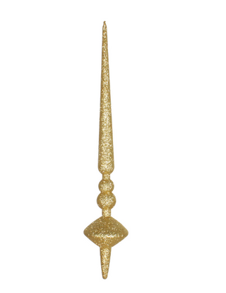 12" Gold Glitter Cupola Finial Ornament