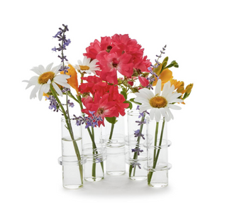 S/5 Hinged Tube Flower Vases / Arranger in Gift Box