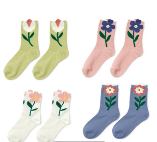 Flower Motif Socks
