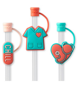Scrub Life Straw Topper Set