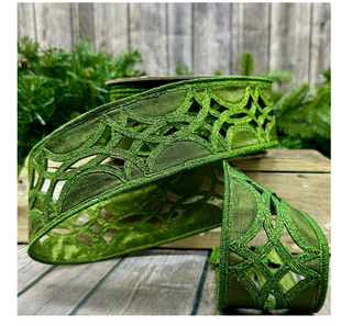 Metallic green dupion cut out center