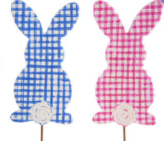 Gingham Bunnies Yard Sign