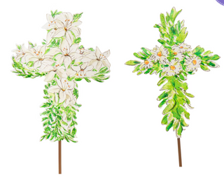 Blooming Crosses Yard Sign