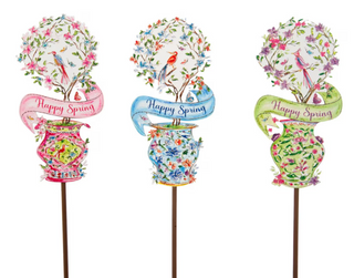 Happy Spring Mini Topiaries Yard Sign