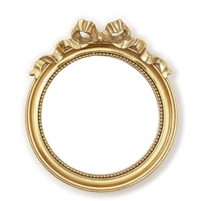 Round Mirror Trinket Tray with Accent Bow