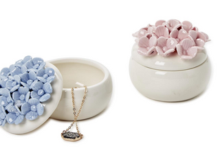 Hydrangea Trinket Jewelry Box with Lid
