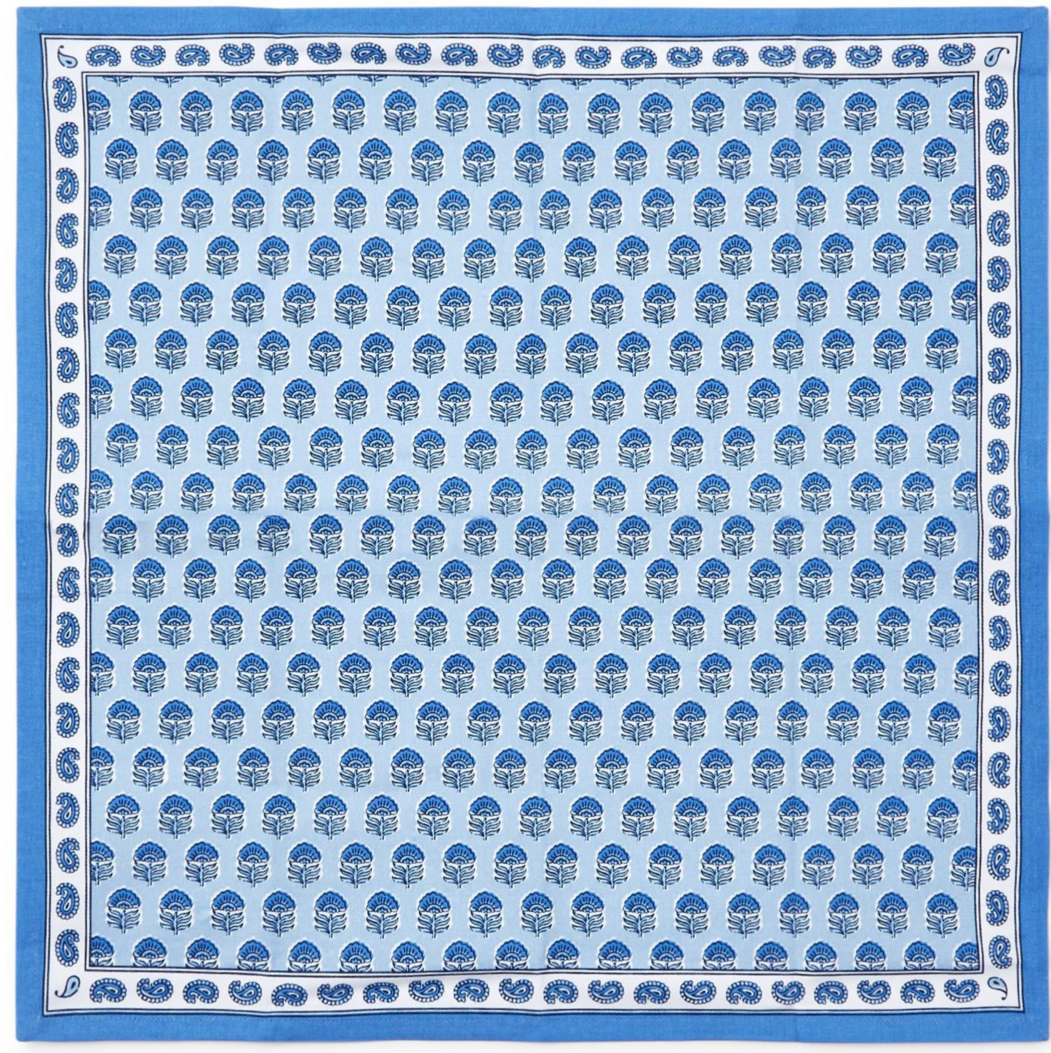 Chinoiserie Blue Block Print Cloth Napkins