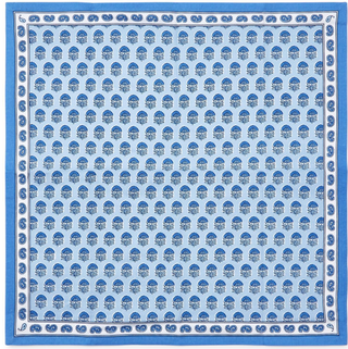 Chinoiserie Blue Block Print Set of 4 Cloth Napkins - Cotton