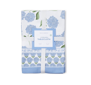 Hydrangea Block Print Design Tablecloths  - Cotton