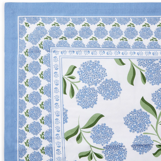 Hydrangea Block Print Design Tablecloths  - Cotton