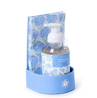 Hydrangea Flower Scented Foaming Soap with 20 Pc Guest Towels Set - 16.9 oz./500ml Soap/Paper