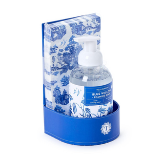 Blue Willow Crisp Linen Scented Foaming Soap with 20 Pc Guest Towels Set - 16.9 oz./500ml Soap/Paper