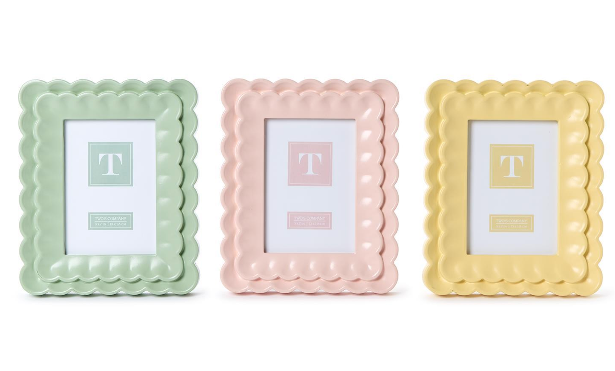 Two's Company Scalloped Wood Frame - Thumbnail 3
