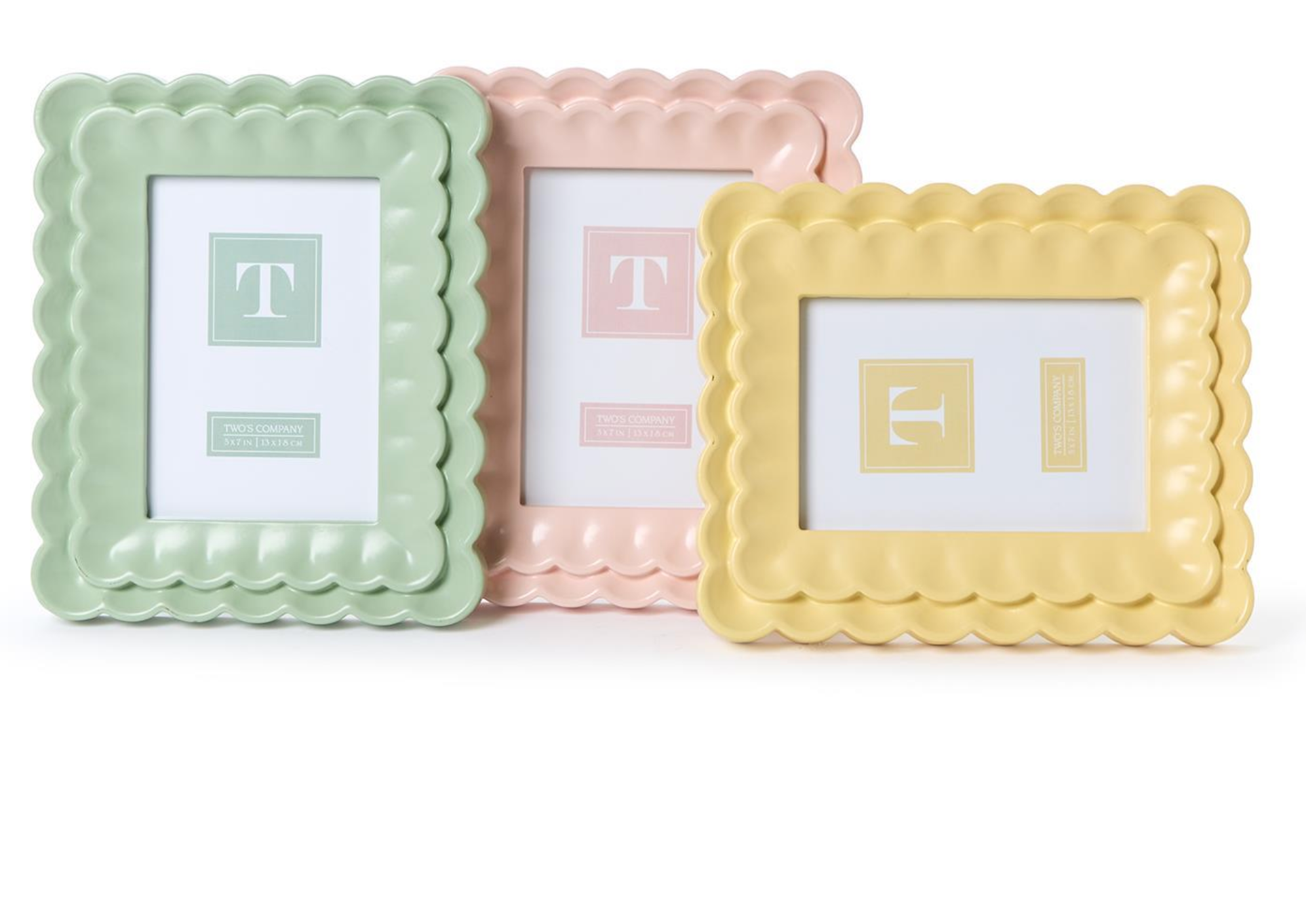 Two's Company Scalloped Wood Frame