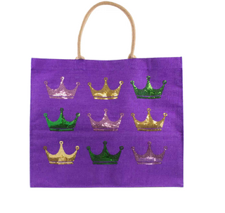 Victoria Crown Sequin Carryall Tote