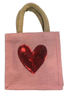 Heart sequin tote