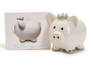 Piggy Bank with Crown in Gift Box