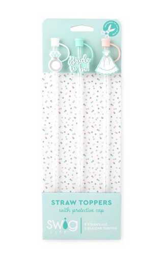 Bride to Be Straw Topper Set