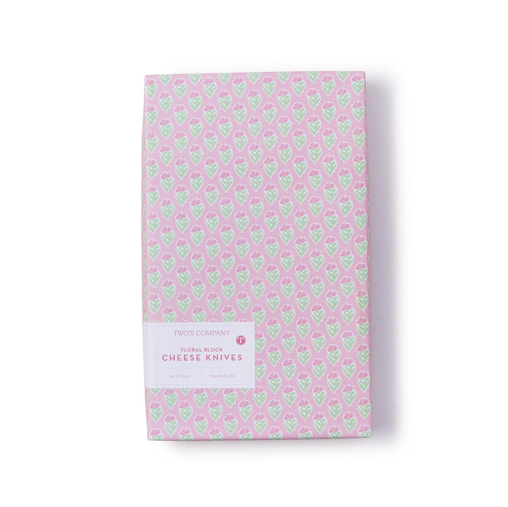 Floral Block Print Set of 3 Cheese Knives - Thumbnail 3