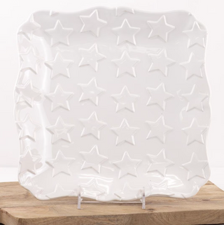 Star Embossed Square Platter