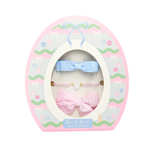 Easter Egg Bows & Bracelet Set, Pink