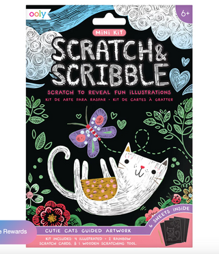 Cutie Cats Scratch and Scribble Mini Scratch Art Kit