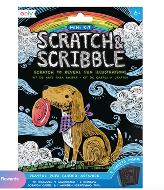 Playful Pups Scratch and Scribble Mini Scratch Art Kit