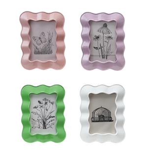 Resin Wavy Photo Frame, 4 Colors (4" x 6" Photo)