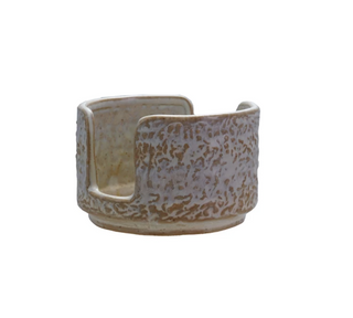 Stoneware Sponge Holder, Reactive Glaze, White
