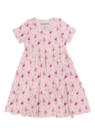 Short Sleeve Pocket Dress - Ballet Sketch