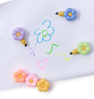 Stackable Flower Highlighters in Gift Box Includes 5 Colors