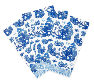 Blue Willow 3-Ply Paper Dinner Napkin / Guest Towel