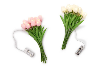 Pre-Lit 10 Pc Real Touch Tulip Bouquet