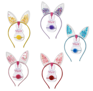 Sequin Filled Bunny Ears Headband and Pom Pom Hair Tie Set on Gift Card