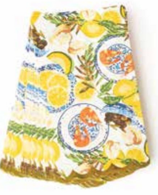 Paper scalloped guest towel pack- Lemon Santorini