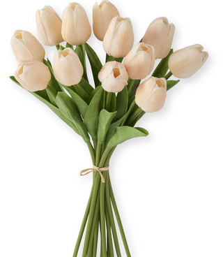 13 Inch Peach Real Touch Mini Tulip Bundle (12 Stems)