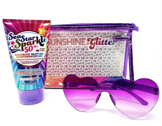 Sea Star Sparkle Rainbow Party Cake SPF 50 Travel-Ready Gift Set