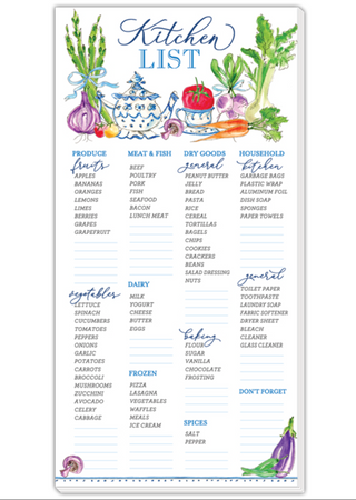 HANDPAINTED KITCHEN LIST VEGETABLE ICONS LONG PAD