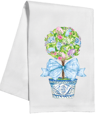 Handpainted Easter Egg Topiary Kitchen Towel