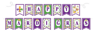 HAPPY MARDI GRAS PARTY BANNER