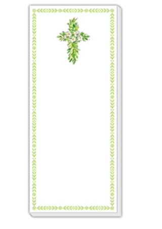 FLORAL CROSS SKINNY NOTEPAD