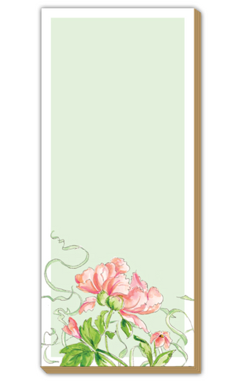 HANDPAINTED GARDEN PARTY CORAL FLOWERS LUXE SKINNY PAD