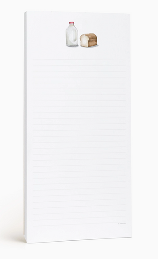 Milk and Bread Lined Notepad | Grocery List Pad