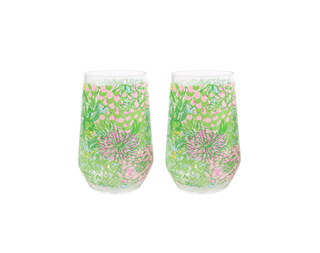 Acrylic Wine Glass Set, Lime Feeling Good