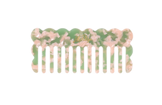 Travel Comb with Pouch, Pink Muse/Jade Lime Marble