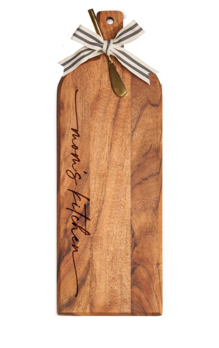 Acacia Bevel Board with Long Handle | Mom's Kitchen | 20 x 7"