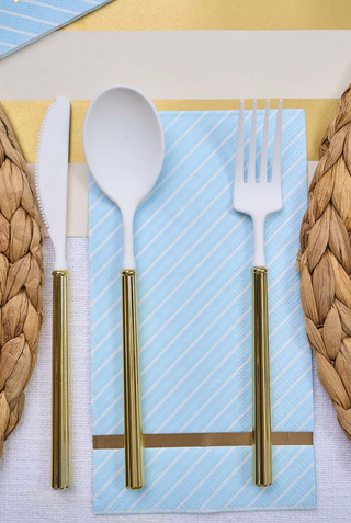 Villa Flatware White/Gold Handle S/24