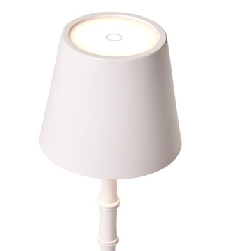 LED Cordless White Bamboo Lamp