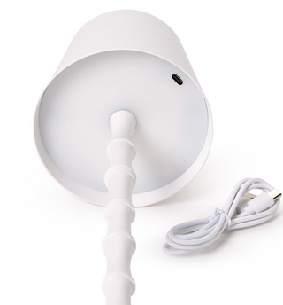 LED Cordless White Bamboo Lamp